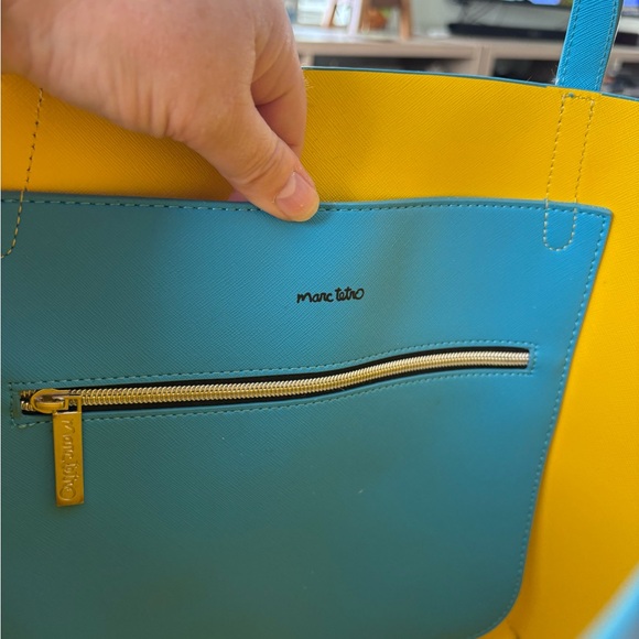 Marc Tetro Rare group dog 🐶 Blue Tote Bag with Playful Dog Print - Picture 4 of 11